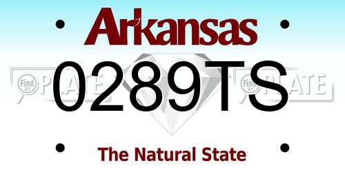 0289TS Arkansas License Plate