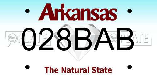 028BAB Arkansas License Plate