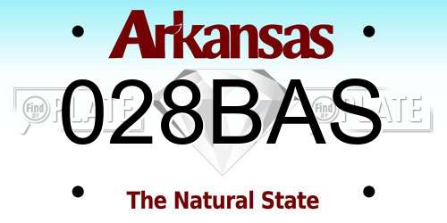 028BAS Arkansas License Plate