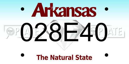 028E40 Arkansas License Plate