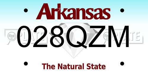 028QZM Arkansas License Plate