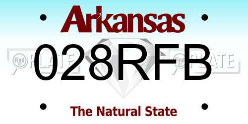 028RFB Arkansas License Plate