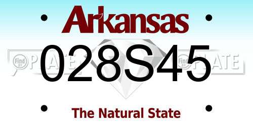 028S45 Arkansas License Plate