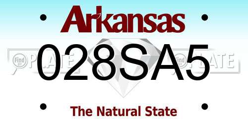 028SA5 Arkansas License Plate