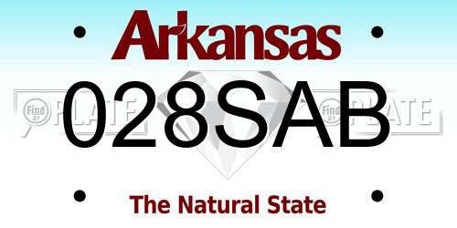 028SAB Arkansas License Plate