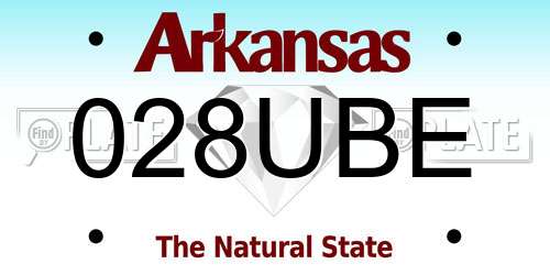 028UBE Arkansas License Plate