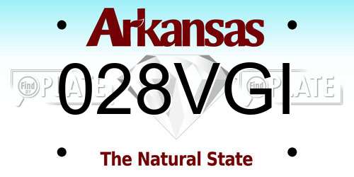 028VGI Arkansas License Plate