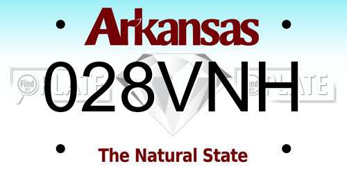 028VNH Arkansas License Plate