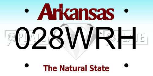 028WRH Arkansas License Plate