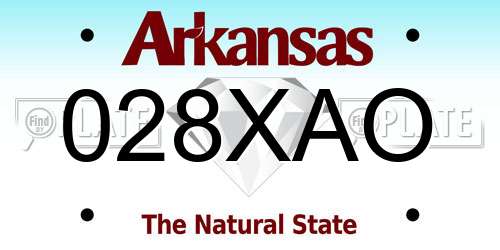028XAO Arkansas License Plate