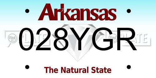 028YGR Arkansas License Plate
