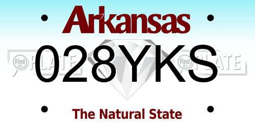 028YKS Arkansas License Plate