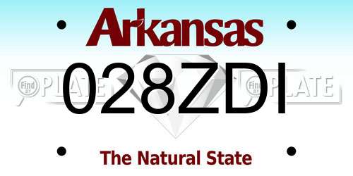 028ZDI Arkansas License Plate