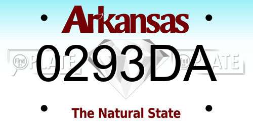 0293DA Arkansas License Plate