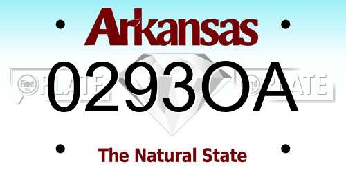 0293OA Arkansas License Plate