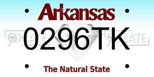 0296TK Arkansas License Plate