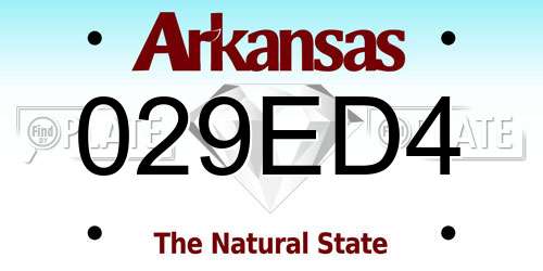 029ED4 Arkansas License Plate