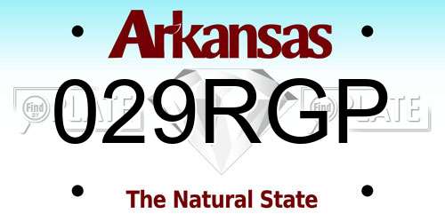 029RGP Arkansas License Plate