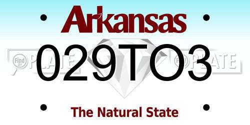 029TO3 Arkansas License Plate