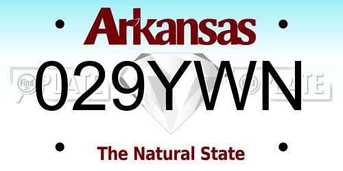 029YWN Arkansas License Plate