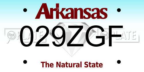 029ZGF Arkansas License Plate
