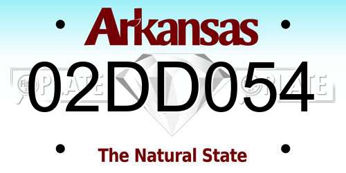 02DD054 Arkansas License Plate