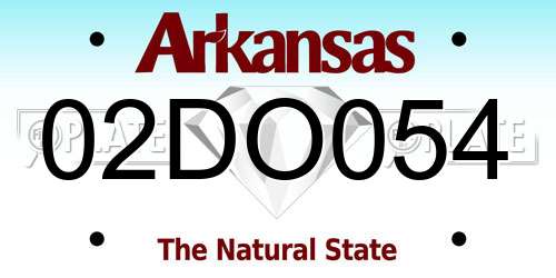 02DO054 Arkansas License Plate