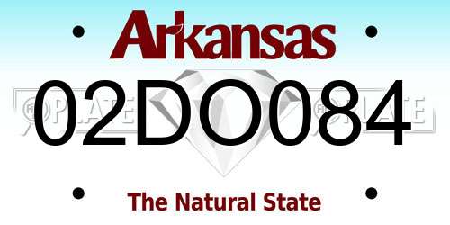 02DO084 Arkansas License Plate