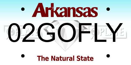 02GOFLY Arkansas License Plate