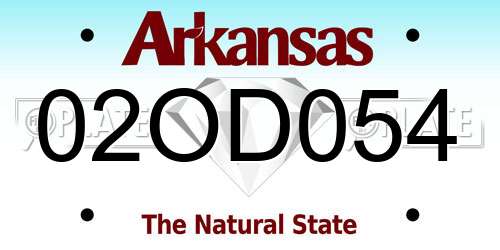 02OD054 Arkansas License Plate