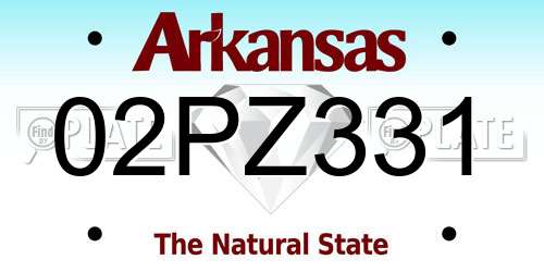 02PZ331 Arkansas License Plate