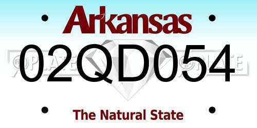 02QD054 Arkansas License Plate