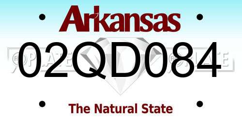 02QD084 Arkansas License Plate