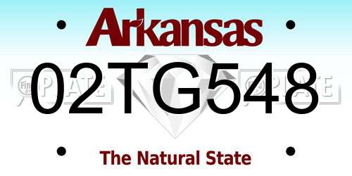 02TG548 Arkansas License Plate