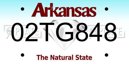 02TG848 Arkansas License Plate