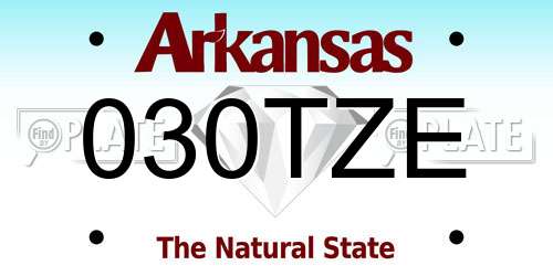 030TZE Arkansas License Plate