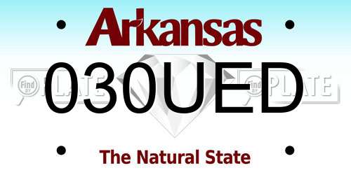 030UED Arkansas License Plate