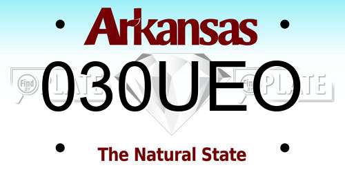 030UEO Arkansas License Plate