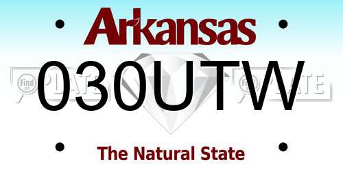 030UTW Arkansas License Plate
