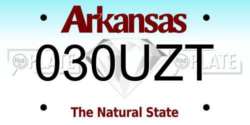 030UZT Arkansas License Plate