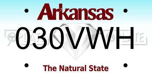 030VWH Arkansas License Plate