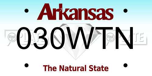 030WTN Arkansas License Plate