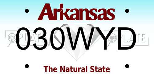 030WYD Arkansas License Plate