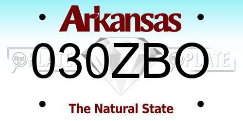 030ZBO Arkansas License Plate