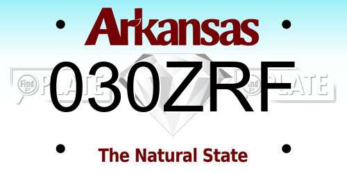 030ZRF Arkansas License Plate