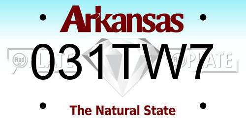 031TW7 Arkansas License Plate