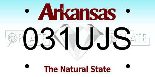 031UJS Arkansas License Plate