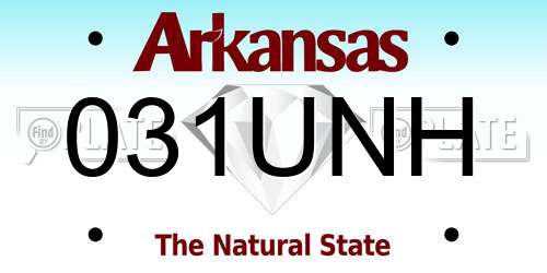 031UNH Arkansas License Plate