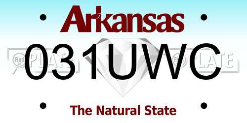 031UWC Arkansas License Plate