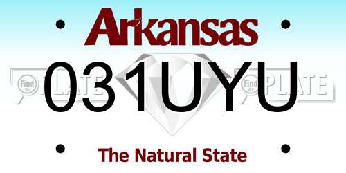 031UYU Arkansas License Plate